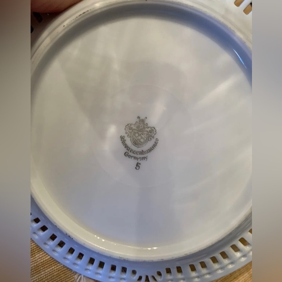 Schwarzenhammer Vintage Reticulated Lace Waterfall Scene Plate Mid Century - Picture 2 of 3